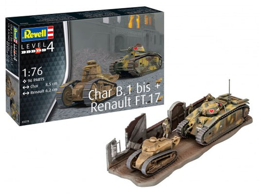 Char B.1 Bis & Renault FT.17 1/76 L. 4