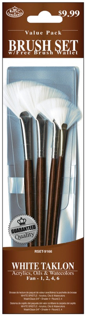 White Taklon Brush Set (4 Fan)