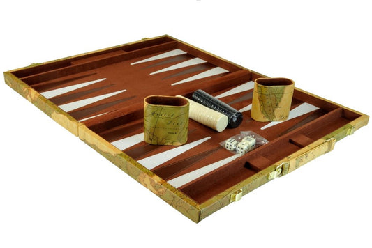 Deluxe Backgammon World Map 18"