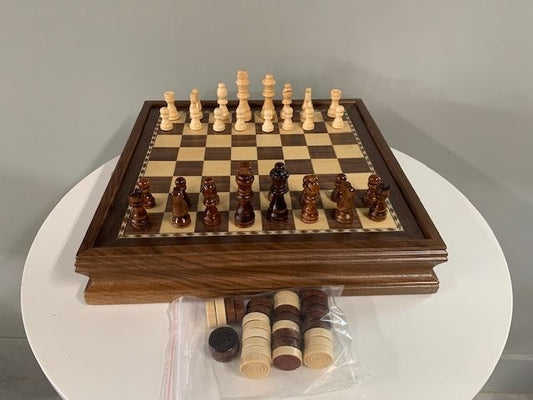 Deluxe Wooden Magnetic 2 in 1 Chess Set 15X15